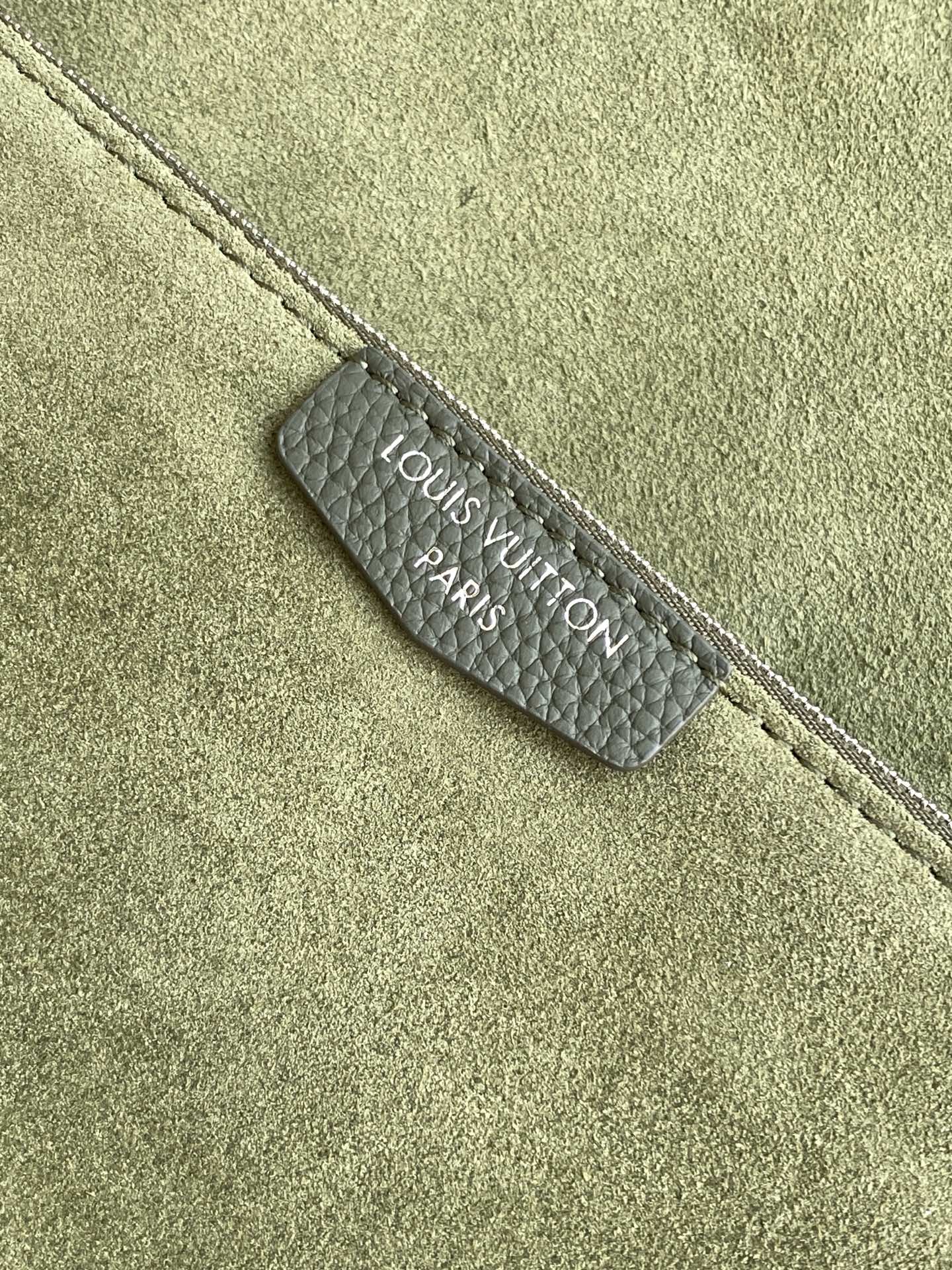 LV Verso Hobo Khaki Green Calfskin Suede