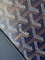 CISALPIN DOCUMENT CASE 39 IN NAVY BLUE GOYARDINE CANVAS AND CALFSKIN