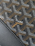 CISALPIN DOCUMENT CASE 39 IN BLACK GOYARDINE CANVAS AND CALFSKIN
