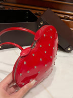 LE COEUR BAG 21 IN CANDY RED PATENT CALFSKIN ATTACHED STRASS