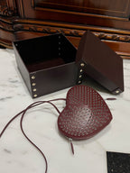 LE COEUR BAG 21 IN BURGUNDY RED STUDDED CALFSKIN