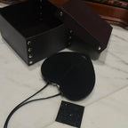 LE COEUR BAG 21 IN BLACK SUEDE