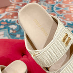 Women's Sandals Bright Cream Sheepskin With Straps
