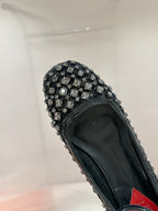 BALLERINAS IN BLACK FABRIC WITH CRYSTAL DETAILING