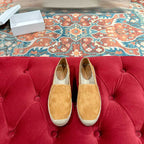 ESPADRILLES PEANUT BROWN SUEDE EMBOSSED LOGO