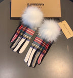 LINED GLOVES IN COLORFUL WOOL AND RABBIT FUR 432650