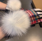 LINED GLOVES IN COLORFUL WOOL AND RABBIT FUR 432650
