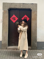 FF 170 CM SCARF IN BEIGE WOOL AND CASHMERE