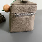 EXTRA POCKET L12 IN COFFEE BROWN CALFSKIN WITH SILVER HARDWARE
