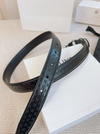 CELINE 25S BELT TRIOMPHE 25MM IN BLACK CALFSKIN DEBOSSED LOGO 563329