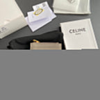 TRIOMPHE Compact Wallet With Coin Purse Modern Taupe Leather