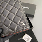 CC Passport Holder Black Sheepskin Sliver Steel 193339
