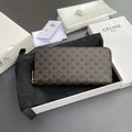 TRIOMPHE Large Zipped Wallet Black Canvas & Cowhide
