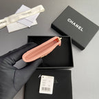 CC 19 Zipper Card Holder Pink Sheepskin GHW 234764