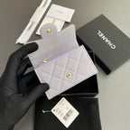 CC Zipper Flap Card Holder Light Purple Caviar GHW 234665