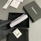 CC Zipper Flap Card Holder Light Purple Caviar GHW 234665