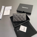 CC Zipper Flap Card Holder Black Caviar Sliver Steel 234671