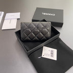 CC Zipper Flap Card Holder Black Sheepskin 234677
