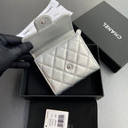 CC 82288 Classic Flap Wallet Sliver Sheepskin Polished Silver 229886