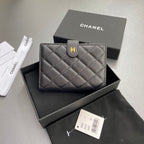 CC 96066 Compact Wallet Black Caviar GHW 234613