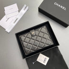 CC 96066 Compact Wallet Black Sheepskin Sliver Steel 234607
