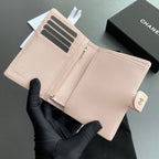 CC 96066 Compact Wallet Light Pink Caviar Sliver Steel 234619