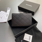 CC 96066 Compact Wallet Black Leather Sliver Steel 234621