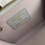 CC Hook & Chain Zipper Card Holder Light Purple Caviar GHW 234717