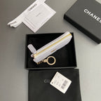 CC Hook & Chain Zipper Card Holder Light Purple Caviar GHW 234717