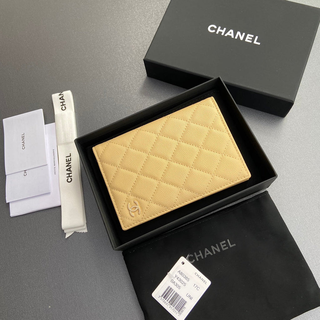 CC Passport Holder Yellow Caviar 234697