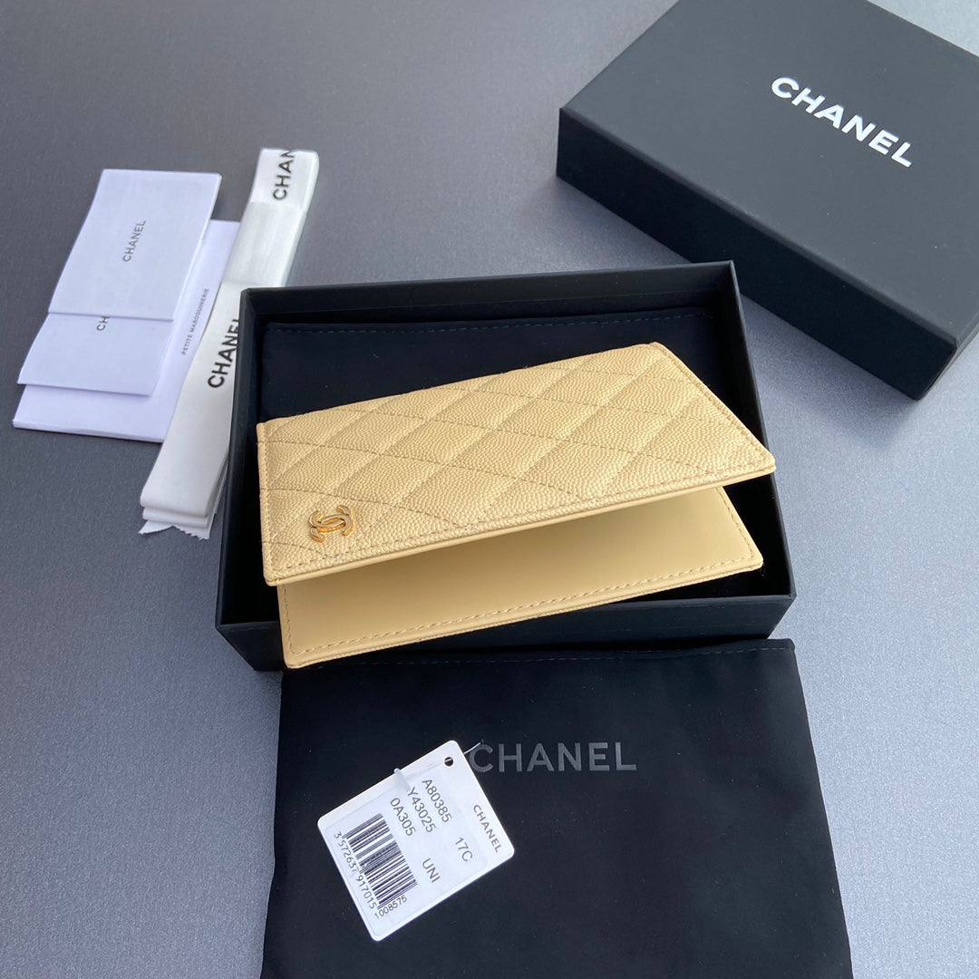 CC Passport Holder Yellow Caviar 234697