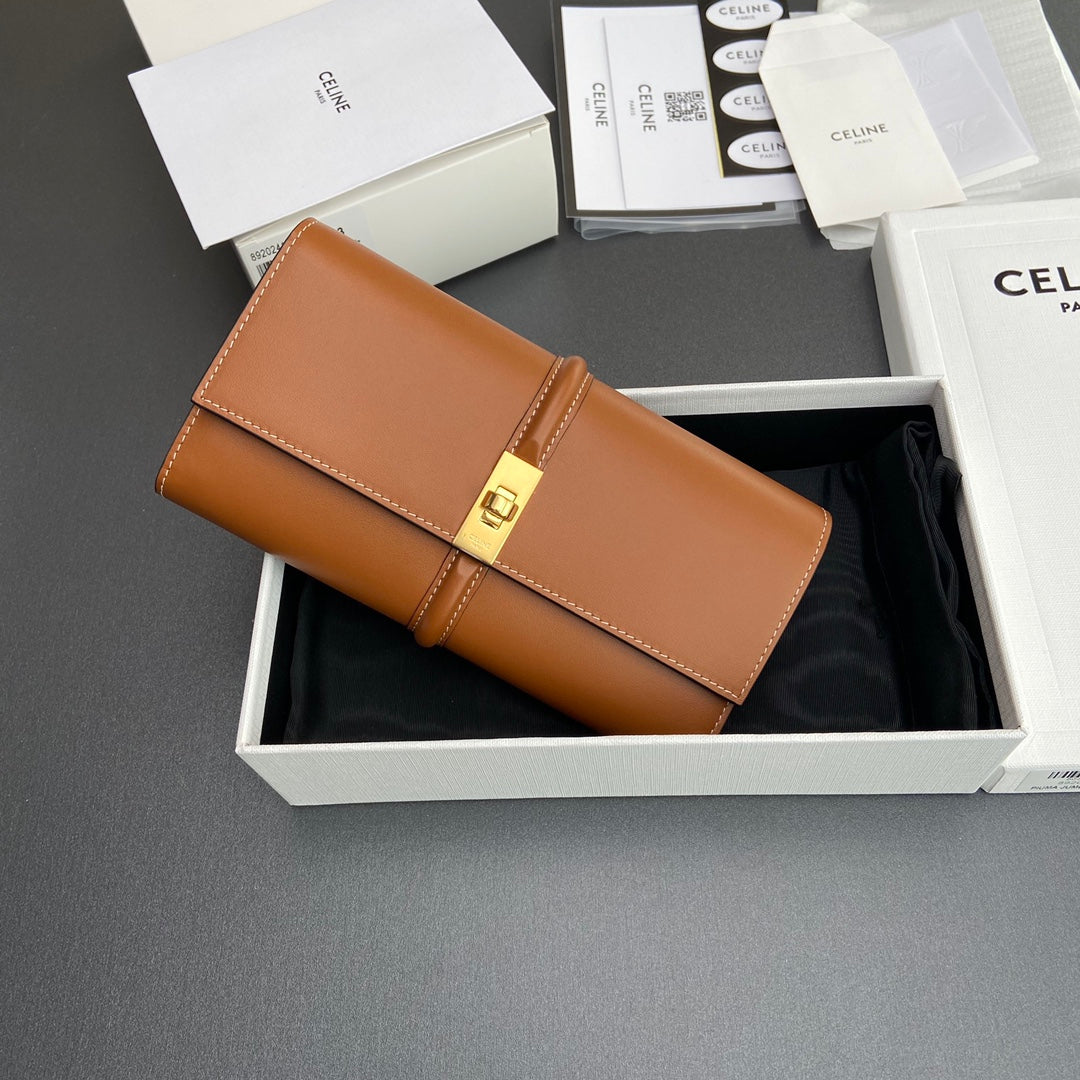 TRIOMPHE Large Wallet 16 Tan Satinated Cowhide
