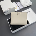 TRIOMPHE Medium Strap Wallet White Grain Cowhide GHW