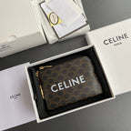 TRIOMPHE Coin Purse Cuir Black Calfskin