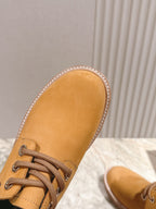 CELINE 25S LOW CUT MARTIN BOOTS IN MEDIUM ORANGE CALFSKIN