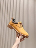 CELINE 25S LOW CUT MARTIN BOOTS IN MEDIUM ORANGE CALFSKIN