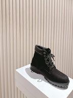 CELINE 25S MARTIN BOOTS IN BLACK CALFSKIN