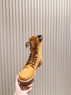 CELINE 25S SHORT MARTIN BOOTS IN MEDIUM ORANGE CALFSKIN