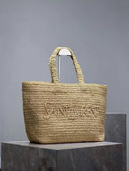 YSL TOTE BAG 50CM BEIGE RAFFIA