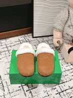 REGGIE SLIPPER IN BRONZE BROWN SUEDE AND SHEARLING LINING