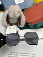 RECTANGULAR FRAME SUNGLASSES G0638 IN METAL AND ACETATE