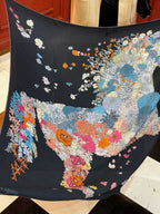 HERMES 25S SCARF 140 IN CASHMERE SILK 709657