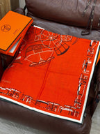 HERMES 25S SCARF 140 IN CASHMERE SILK 727321