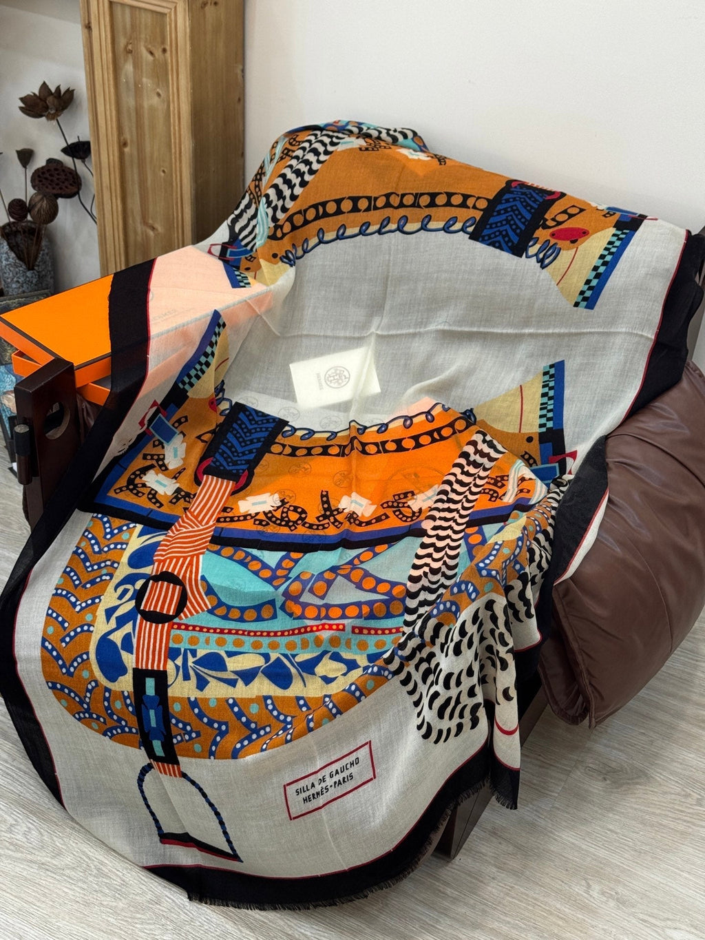 HERMES 25S SCARF 200 IN CASHMERE SILK 730600