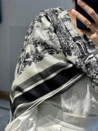 DIOR SCARF 110 CM IN COTTON-SILK FABRIC 730606