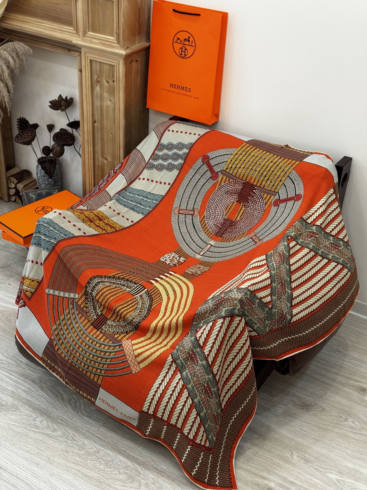 HERMES 25S SCARF 140 IN SILK TWILL 733918