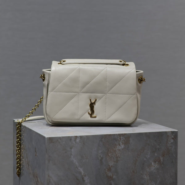 YSL 25S JAMIE MINI 20 IN BLANC  LAMBSKIN GOLD HARDWARE