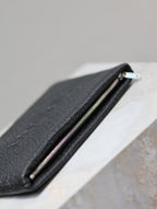 POUCH WITH ELEPHANT TEXTURE 23 IN BLACK LAMBSKIN LOGO EMBOSSED
