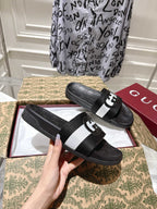 SANDALS 25S IN BLACK AND WHITE MIX RED LAMBSKIN EMBOSSED LOGO STYLE 3