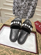 SANDALS 25S IN BLACK AND WHITE MIX RED LAMBSKIN EMBOSSED LOGO STYLE 3